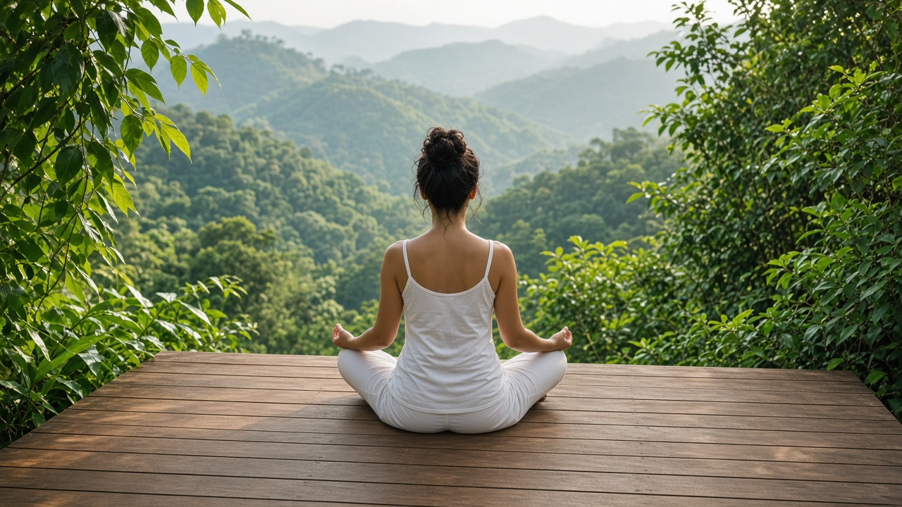 Woman practicing yoga